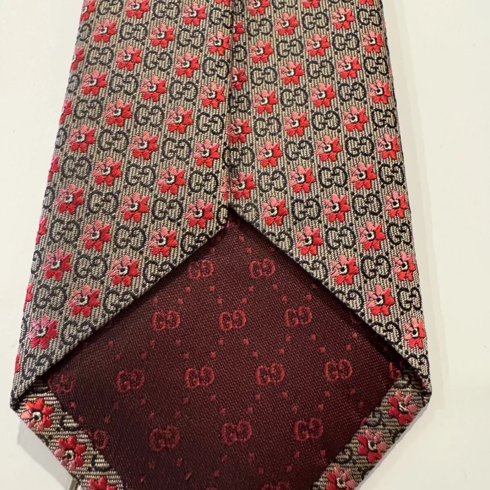 Gucci Flowers & GG Silk Jacquard Tie